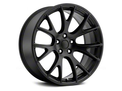 Hellcat Matte Black Wheel; 22x9; 20mm Offset (08-23 RWD Challenger, Excluding Widebody)