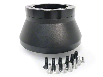 VSW S6 Steering Wheel Hub Adapter; Black (05-14 Mustang)