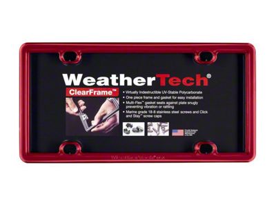 Weathertech ClearFrame License Plate Frame; Red (Universal; Some Adaptation May Be Required)