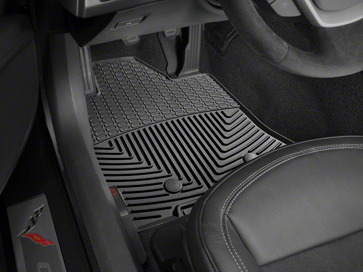 Weathertech Corvette AllWeather Front Rubber Floor Mats; Black W352
