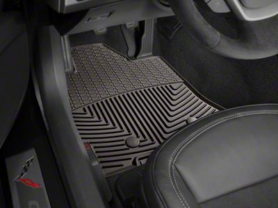 Weathertech All-Weather Front Rubber Floor Mats; Cocoa (14-19 Corvette C7)