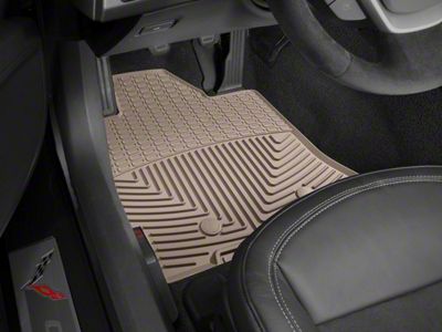 Weathertech All-Weather Front Rubber Floor Mats; Tan (14-19 Corvette C7)