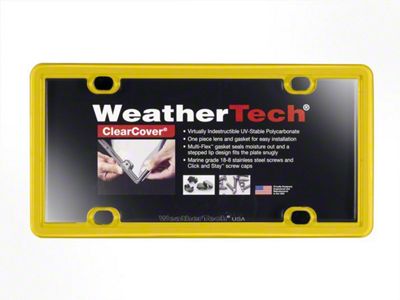 Weathertech ClearCover License Plate Frame; Yellow (Universal; Some Adaptation May Be Required)