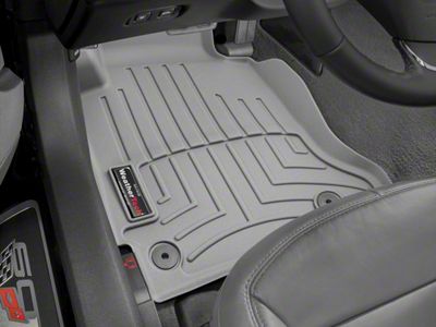 Weathertech DigitalFit Front Floor Liners; Gray (05-13 Corvette C6 w/ Floor Retention Knob)