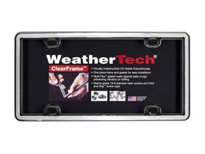 Weathertech ClearCover License Plate Frame; Brushed Stainless (Universal; Some Adaptation May Be Required)