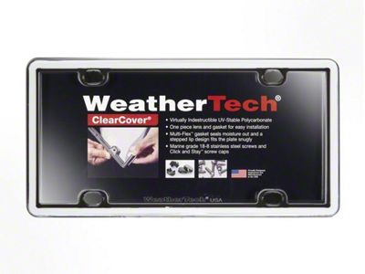 Weathertech ClearCover License Plate Frame; White/Black (Universal; Some Adaptation May Be Required)