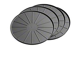 Weathertech 12-Inch Round Coaster Set; Black 