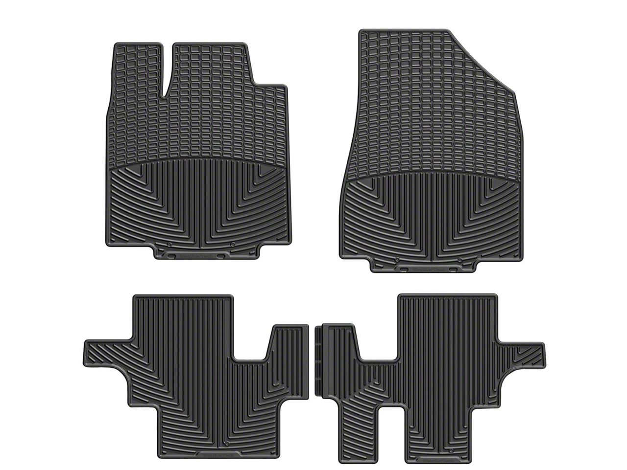 Weathertech Mustang AllWeather Front and Rear Rubber Floor Mats; Black