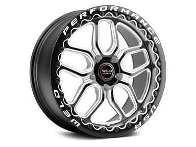 WELD Performance Laguna Beadlock Gloss Black Milled Wheel; Rear Only; 15x10 (05-09 Mustang)