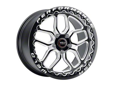 WELD Performance Laguna Beadlock Gloss Black Milled Wheel; Rear Only; 18x10 (05-09 Mustang)