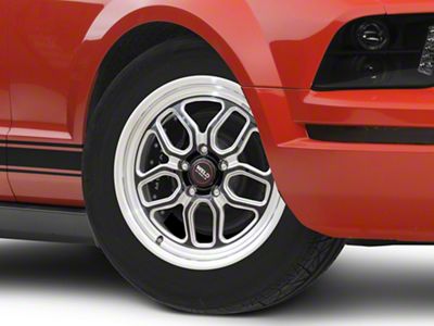 WELD Performance Laguna Drag Gloss Black Milled Wheel; Front Only; 17x5; -21mm Offset (05-09 Mustang)