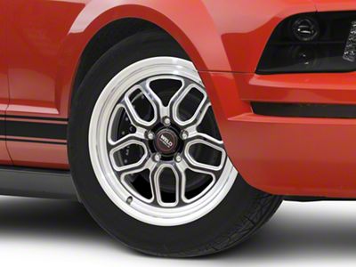WELD Performance Laguna Drag Gloss Black Milled Wheel; Front Only; 18x5; -23mm Offset (05-09 Mustang)