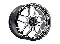 WELD Performance Laguna Beadlock Gloss Black Milled Wheel; Rear Only; 17x10; 30mm Offset (11-23 RWD Charger, Excluding Widebody)