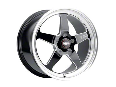 WELD Performance Ventura Drag Gloss Black Milled Wheel; Rear Only; 17x10 (11-23 RWD Charger, Excluding Widebody)