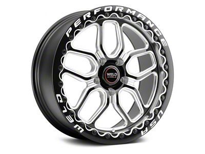 WELD Performance Laguna Beadlock Gloss Black Milled Wheel; Rear Only; 15x10; 50mm Offset (24-25 Mustang)