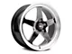 WELD Performance Laguna Drag Gloss Black Milled Wheel; Front Only; 17x5 (79-93 Mustang w/ 5-Lug Conversion)