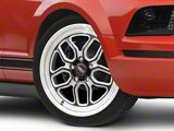 WELD Performance Laguna Drag Gloss Black Milled Wheel; Front Only; 20x5; -23mm Offset (79-93 Mustang w/ 5-Lug Conversion)