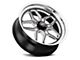 WELD Performance Laguna Drag Gloss Black Milled Wheel; Front Only; 20x5 (79-93 Mustang w/ 5-Lug Conversion)