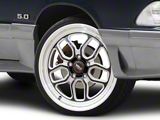 WELD Performance Laguna Drag Gloss Black Milled Wheel; Front Only; 20x5; -23mm Offset (79-93 Mustang w/ 5-Lug Conversion)