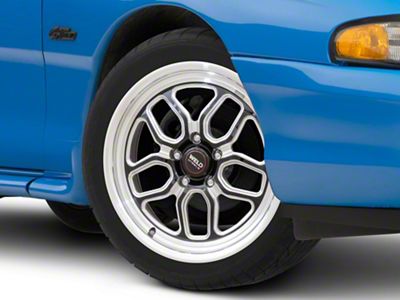 WELD Performance Laguna Drag Gloss Black Milled Wheel; Front Only; 18x5; -23mm Offset (94-98 Mustang)