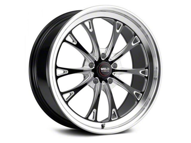 WELD Performance Belmont Drag Gloss Black Milled Wheel; Rear Only; 17x10 (99-04 Mustang)