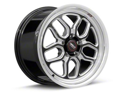 WELD Performance Laguna Drag Gloss Black Milled Wheel; Rear Only; 15x10 (99-04 Mustang)