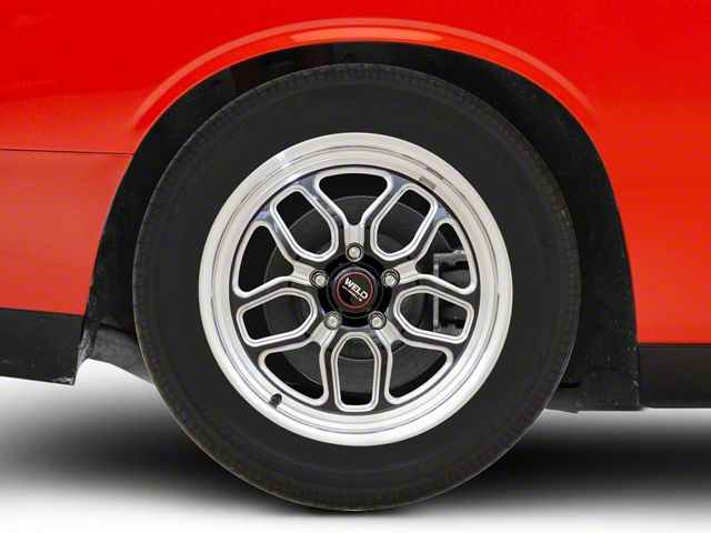 WELD Performance Laguna Drag Gloss Black Milled Wheel; Rear Only; 18x10 (08-23 RWD Challenger, Excluding Widebody)