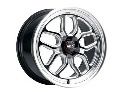 WELD Performance Laguna Drag Gloss Black Milled Wheel; Front Only; 18x5 (08-23 RWD Challenger, Excluding Widebody)