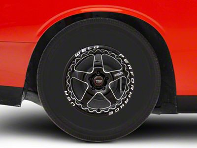 WELD Performance Ventura Beadlock Gloss Black Milled Wheel; Rear Only; 15x10; 22mm Offset (08-23 RWD Challenger, Excluding Widebody)