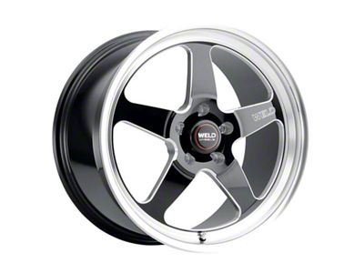 WELD Performance Ventura Drag Gloss Black Milled Wheel; Rear Only; 17x10 (08-23 RWD Challenger, Excluding Widebody)