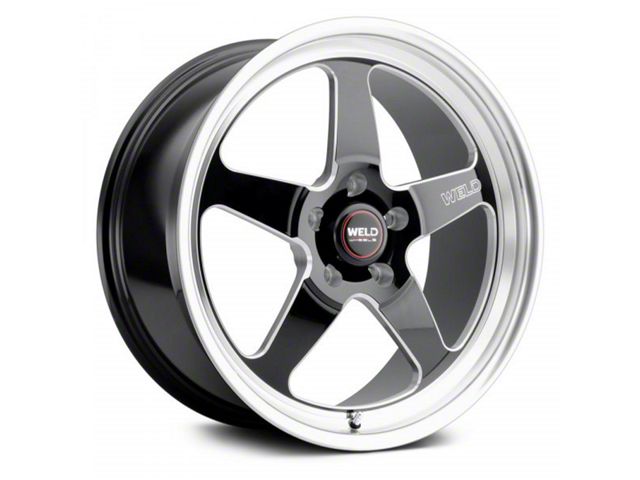 WELD Performance Ventura Drag Gloss Black Milled Wheel; Front Only; 18x8 (06-10 RWD Charger)