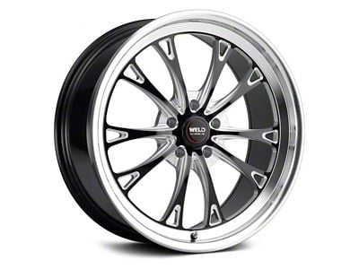 WELD Performance Belmont Drag Gloss Black Milled Wheel; Front Only; 20x5 (15-23 Mustang GT, EcoBoost, V6)
