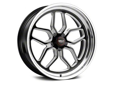 WELD Performance Laguna Drag Gloss Black Milled Wheel; Rear Only; 18x10 (15-23 Mustang GT, EcoBoost, V6)