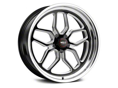 WELD Performance Laguna Drag Gloss Black Milled Wheel; Front Only; 20x5 (15-23 Mustang GT, EcoBoost, V6)