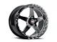 WELD Performance Ventura Beadlock Gloss Black Milled Wheel; Rear Only; 15x10 (94-98 Mustang)