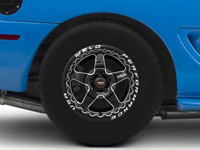 WELD Performance Ventura Beadlock Gloss Black Milled Wheel; Rear Only; 15x10; 25mm Offset (94-98 Mustang)