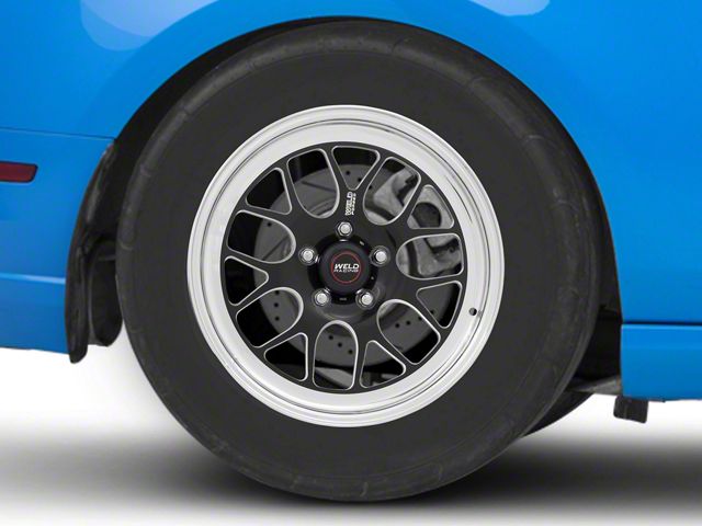 Weld Racing RTS S77 Black Anodized Wheel; Rear Only; 17x10 (10-14 Mustang GT w/o Performance Pack, V6)