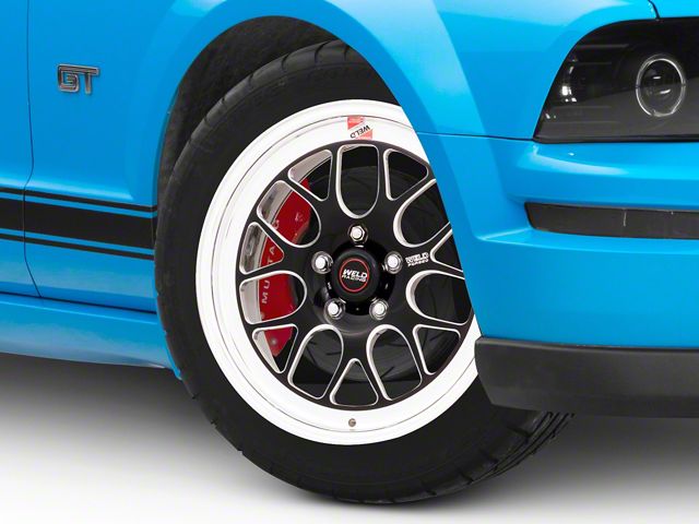 Weld Racing RTS S77 Black Anodized Wheel; Front Only; 17x5 (05-09 Mustang GT, V6)
