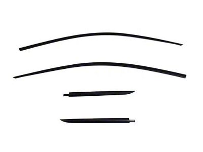 WELLvisors Premium Series Taped-on Window Visors Wind Deflectors; Dark Tint (24-25 Mustang Fastback)