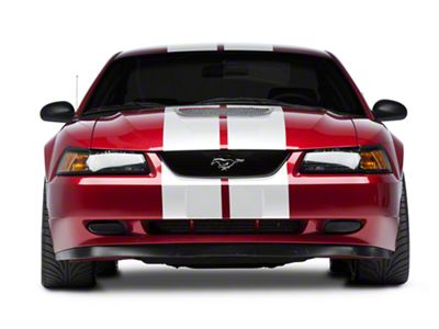 SEC10 GT500 Style Stripes; White; 10-Inch (94-04 Mustang)