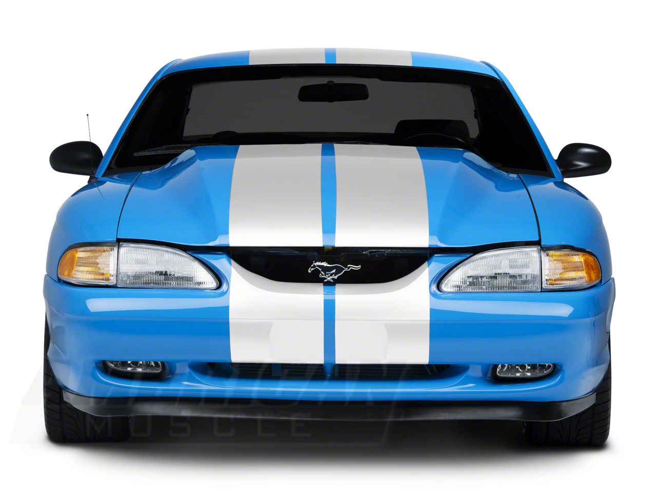SEC10 Mustang GT500 Style Stripes; White; 10-Inch 26169G94
