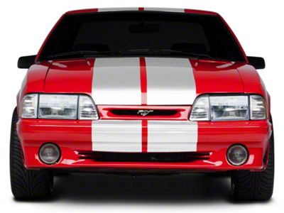 SEC10 Lemans Stripes; White; 12-Inch (79-93 Mustang)