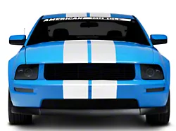 SEC10 Lemans Stripes; White; 8-Inch (05-14 Mustang)