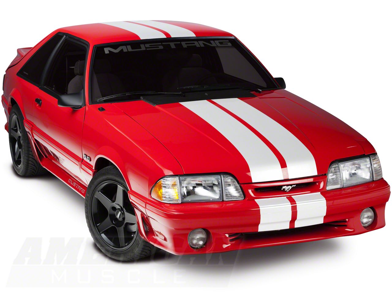 SEC10 Mustang Lemans Stripes; White; 8-Inch 26054G79 (79-93