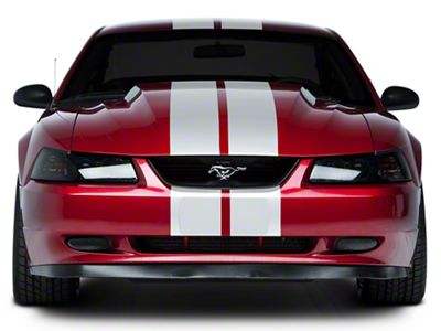 SEC10 Lemans Stripes; White; 8-Inch (94-04 Mustang)