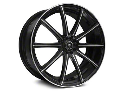 White Diamond W3195 Gloss Black Machined Wheel; 22x9 (06-10 RWD Charger)