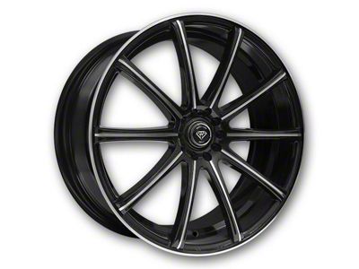 White Diamond W3195 Gloss Black Machined Wheel; 22x9 (06-10 RWD Charger)