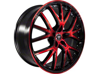 White Diamond W530B Gloss Black with Red Face Wheel; 20x8.5; 20mm Offset (06-10 RWD Charger)