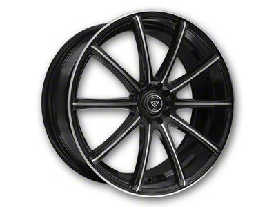 White Diamond W3195 Gloss Black Machined Wheel; 22x9 (08-23 RWD Challenger, Excluding Widebody)