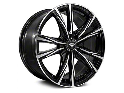 White Diamond WD2750 Gloss Black Machined Wheel; 22x9.5 (08-23 RWD Challenger, Excluding Widebody)